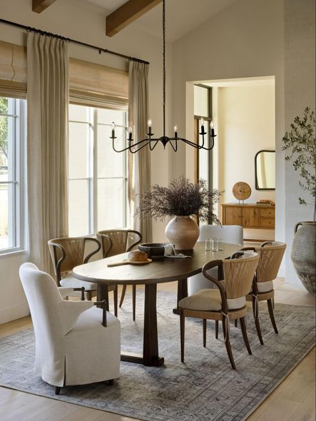 SHOP THE LOOK: Brently Dining Chair, Ayla Dining Table, Amira Armless Dining Chair, Bosa Vessel