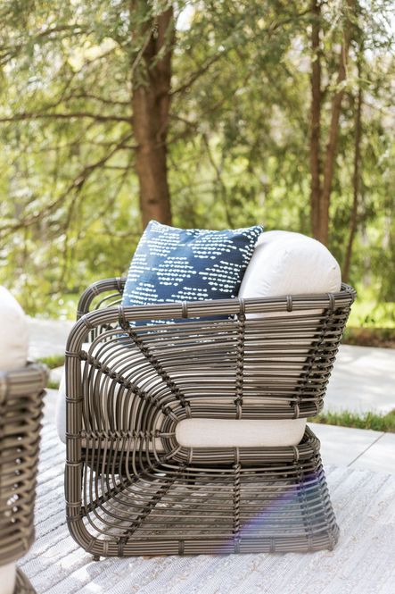 SHOP THE LOOK:  Carver Lounge Chair, Pera Indigo Outdoor Pillow