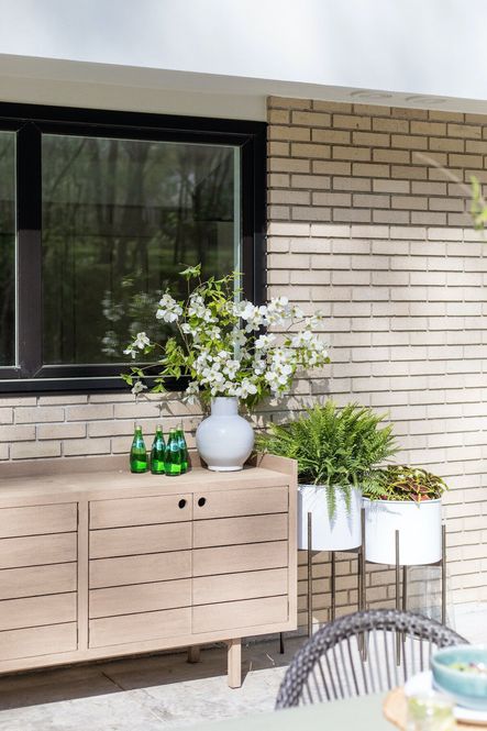 SHOP THE LOOK: Busan White Balloon Jar, Lula Outdoor Sideboard, Jed Planters