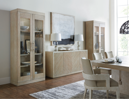 Images via Hooker Furniture | SHOP THE LOOK: Cascade Oak &amp; Tempered Glass Display Cabinet