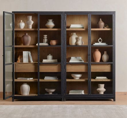 Image via Four Hands| SHOP THE LOOK: Millie Matte Black Wood Double Cabinet