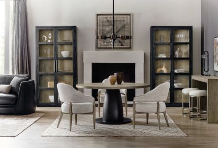Image via Hooker Furniture | SHOP THE LOOK: Linville Falls Shou Sugi Ban Curio Pine Veneer Cabinet
