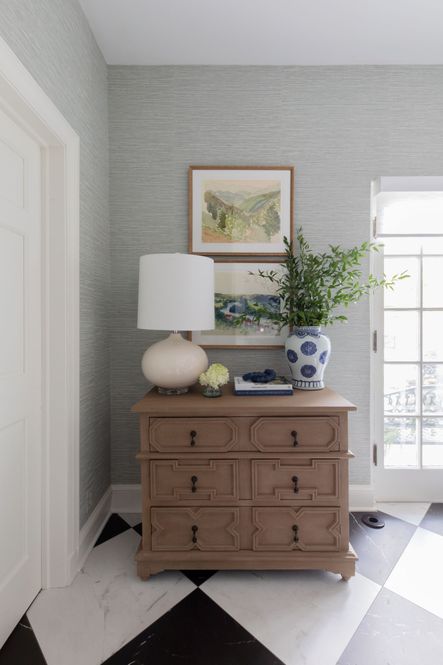 SHOP THE LOOK: Countryside Art II, Countryside Art VI, Colton Table Lamp, Blue &amp; White Temple Jar, Qs Watson Dresser