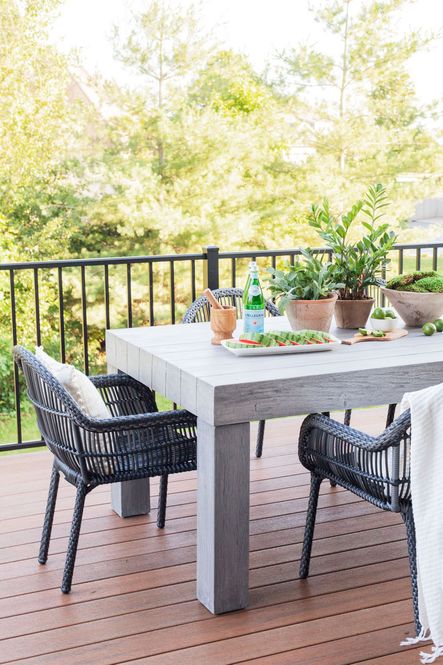 Shop the Look | Canaveral Cape Outdoor Dining Arm Chair, Sonora Outdoor Dining Table