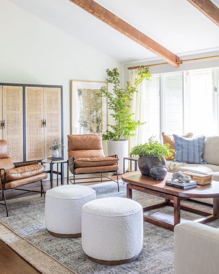 Design by Scout and Nimble | Photography by Emily Henderson | SHOP THIS LOOK: Taryn Leather Sling Chair