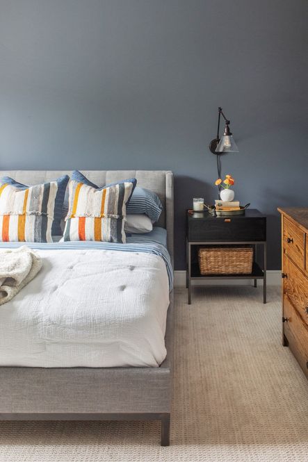 SHOP THE LOOK: Newhall Bed Harbor Grey Queen, Leira Outdoor Pillow, Archer Galvanized Trays