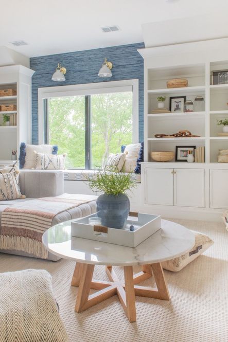 SHOP THE LOOK: Denim Blue Melon Jar, Chamonix Rust Throw, Neema Pouf