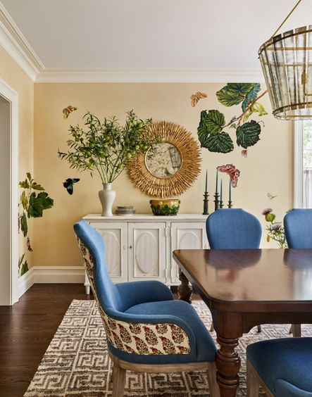 SHOP THE LOOK: Santa Barbara Upholstered Side Chair, Santa Barbara Upholstered Armchair, Whitewash Ribbon Sideboard