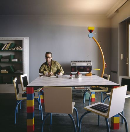Karl Lagerfeld in his Memphis Style apartment | Photography by Jacques Schumacher