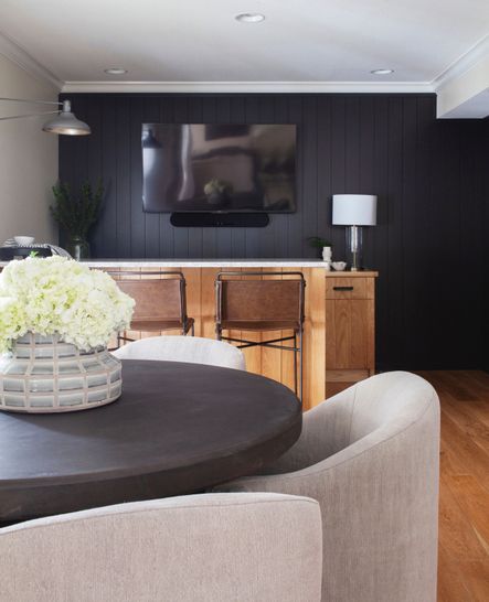 SHOP THE LOOK | Grid Ceramic Vase, Wharton Bar + Counter Stools, Cove Dining Chair, Bookclub Sconce