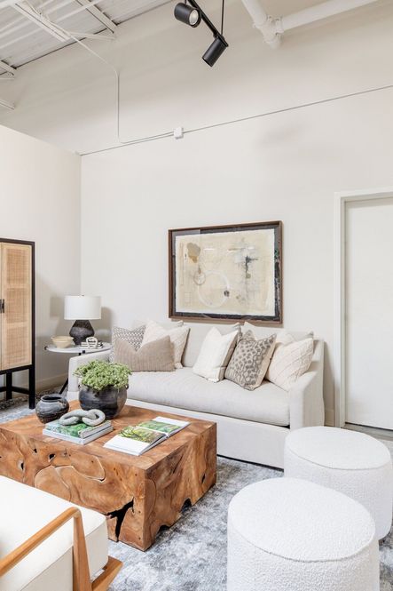 SHOP THE LOOK: Grace Sofa , Vert Coffee Table, Sinclair Round Ottomans,