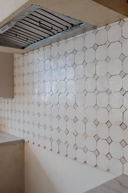 The grout has not been applied, but this checkered Zellige in our #SNStoneBluff project already looks AMAZING!